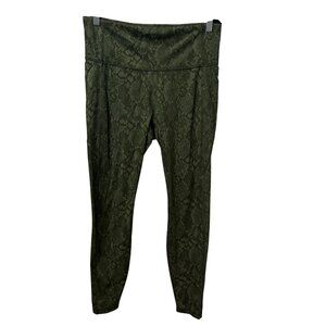 All In Motion Olive Green Snake Print High-Rise Leggings Womens Size Large